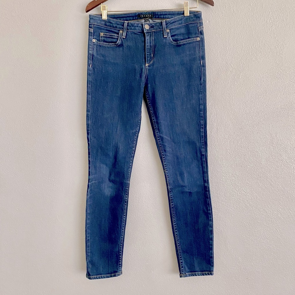 Theory Womens Jeans Size 29 Dark Denim Skinny Mid Rise